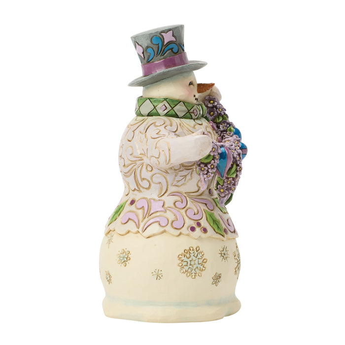 Purple Snowman Figurine