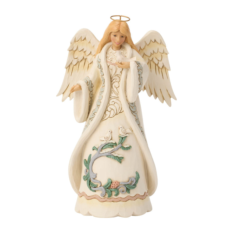 Wdlnd Angel with Dove Figurine