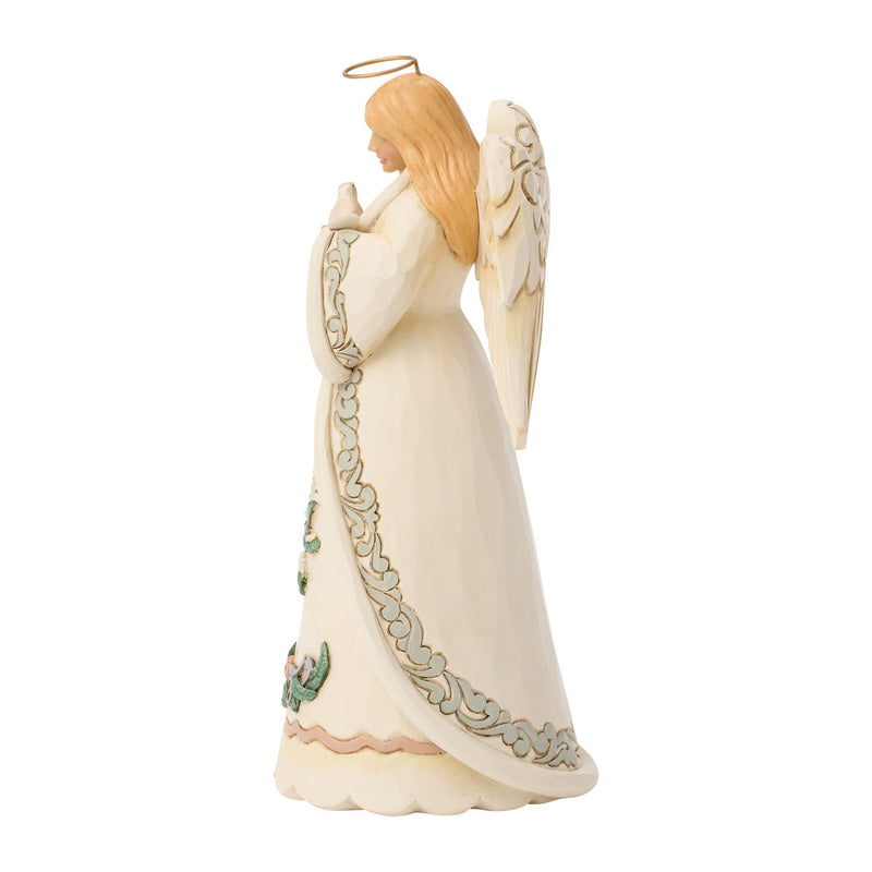 Wdlnd Angel with Dove Figurine