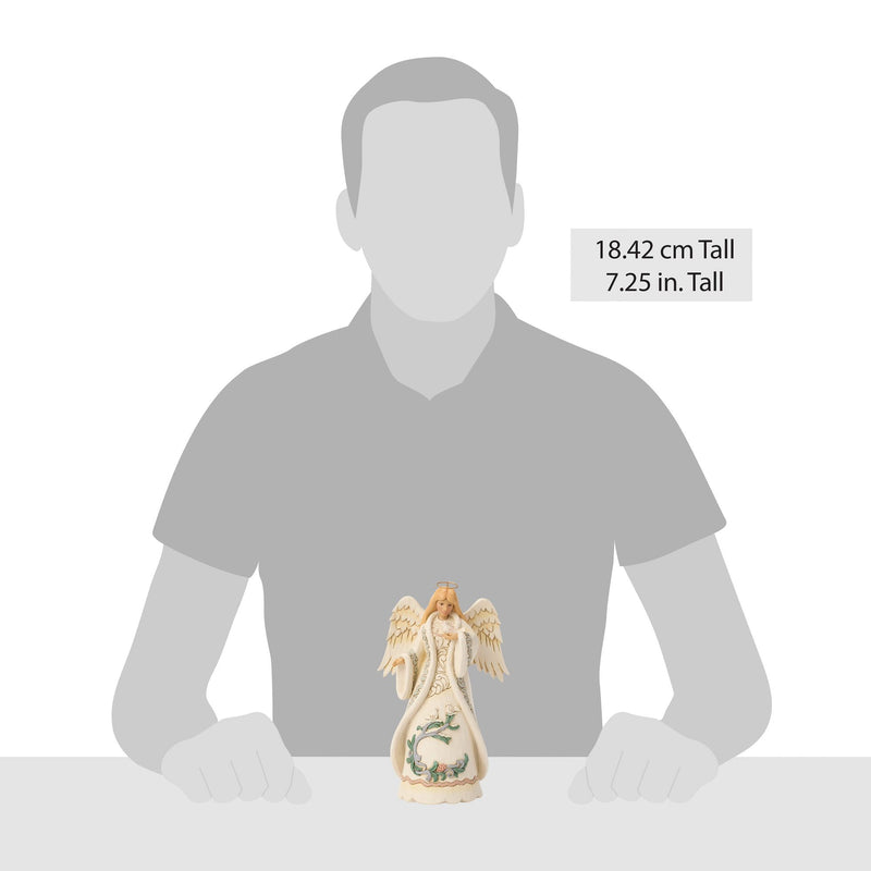 Wdlnd Angel with Dove Figurine