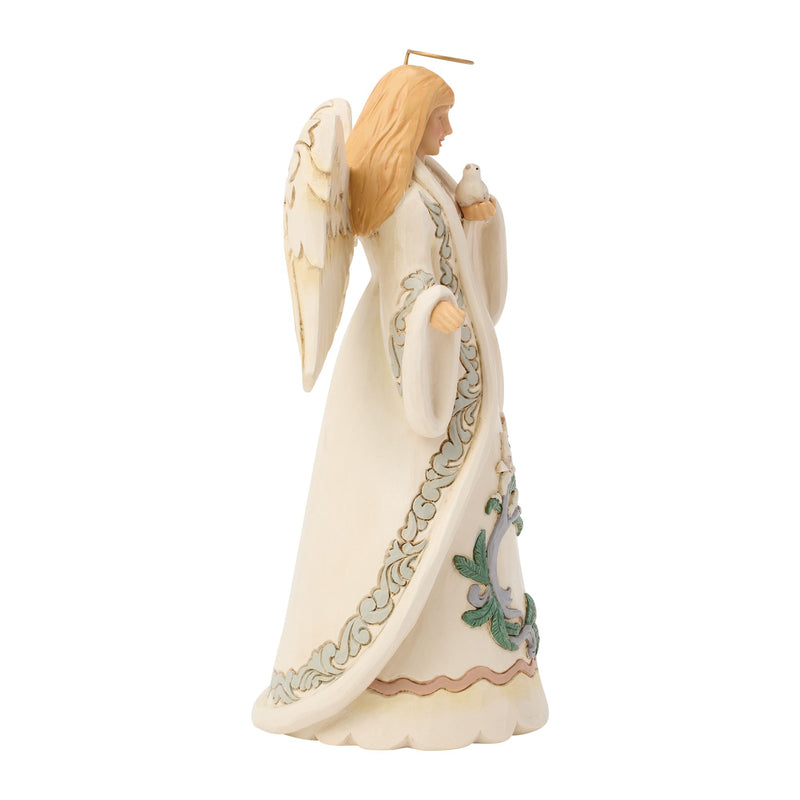 Wdlnd Angel with Dove Figurine