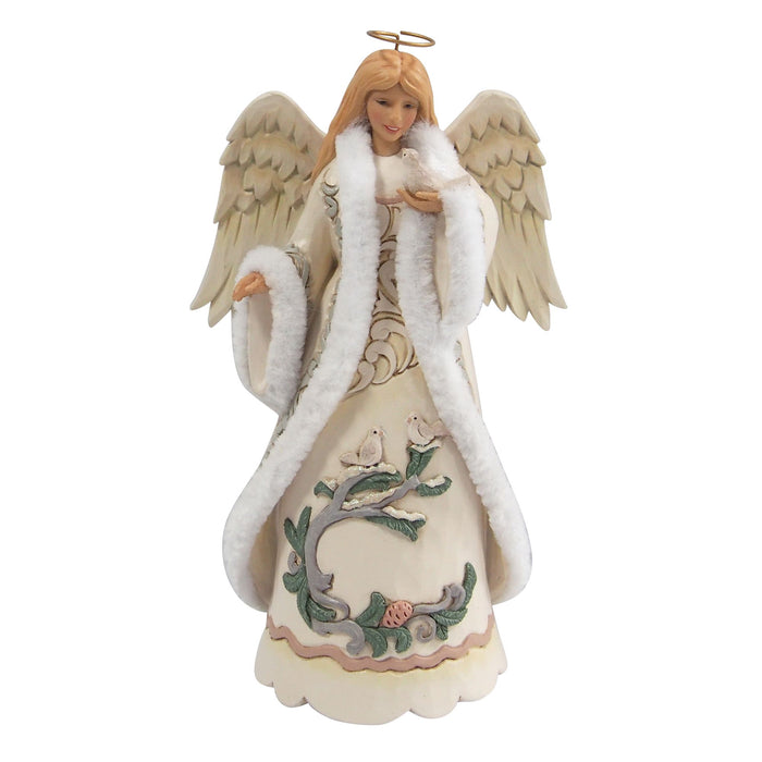 Wdlnd Angel with Dove Figurine