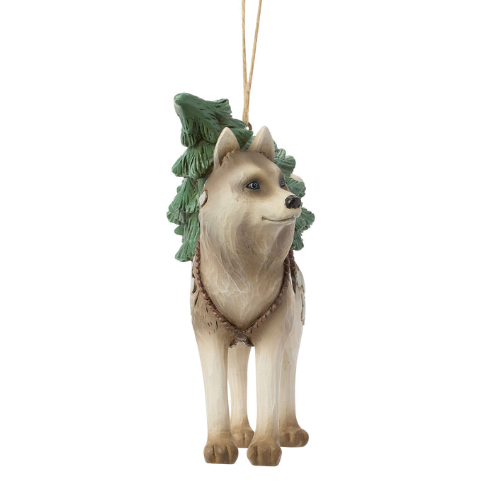 Wdlnd Husky with Tree Ornament