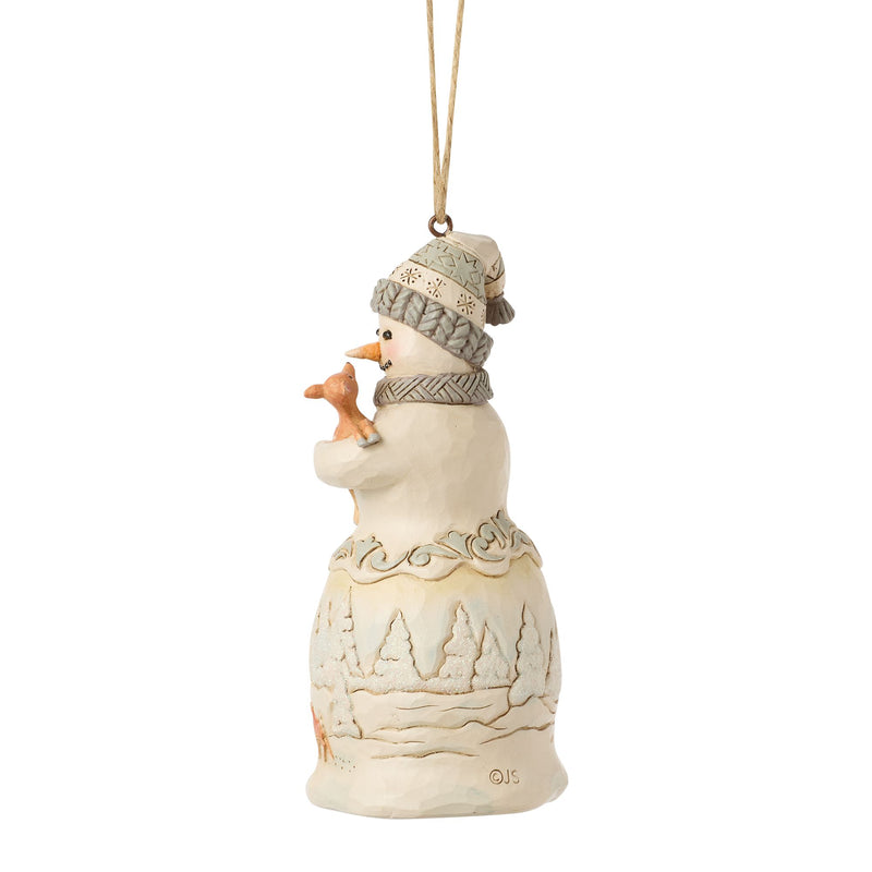 Wdlnd Snowman Holding Fawn Orn