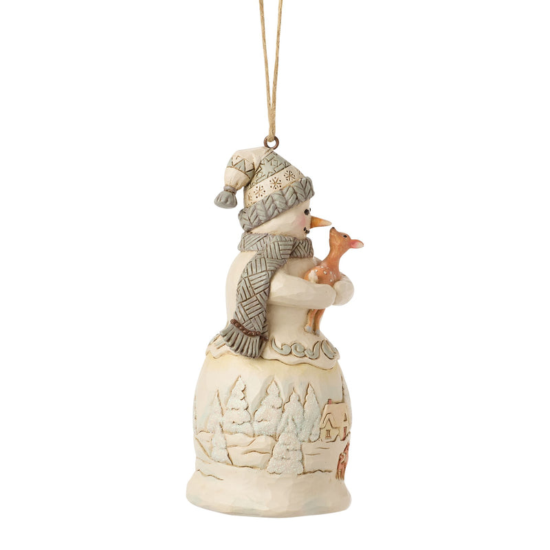 Wdlnd Snowman Holding Fawn Orn