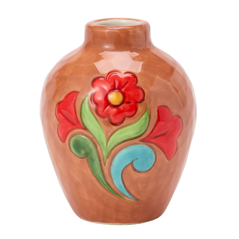 Terracotta with Floral Vase