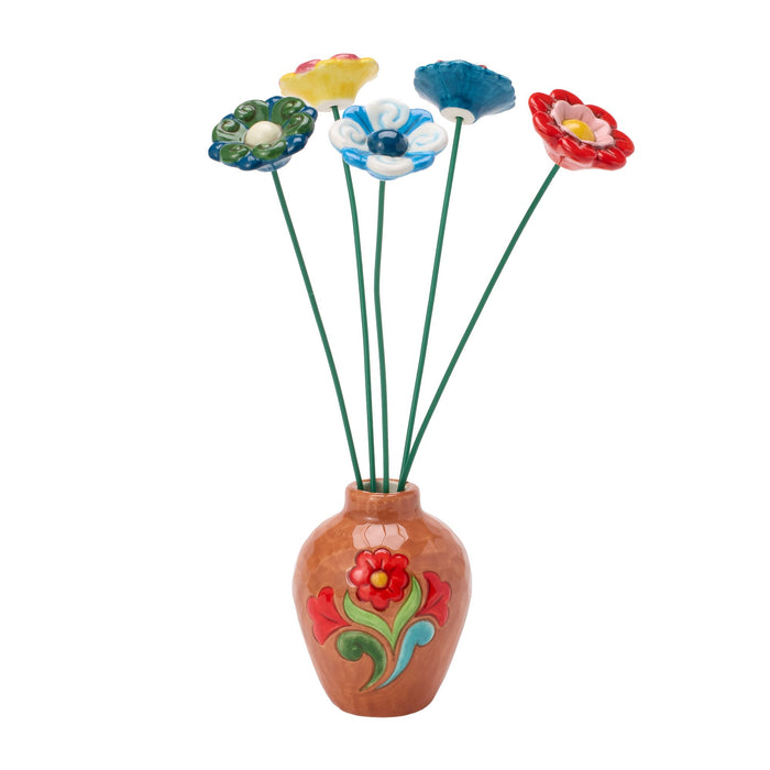 Terracotta with Floral Vase