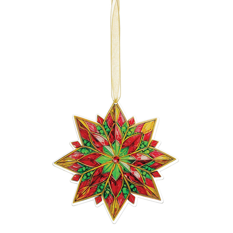 Star Printed Flat Orn, 3 Asst