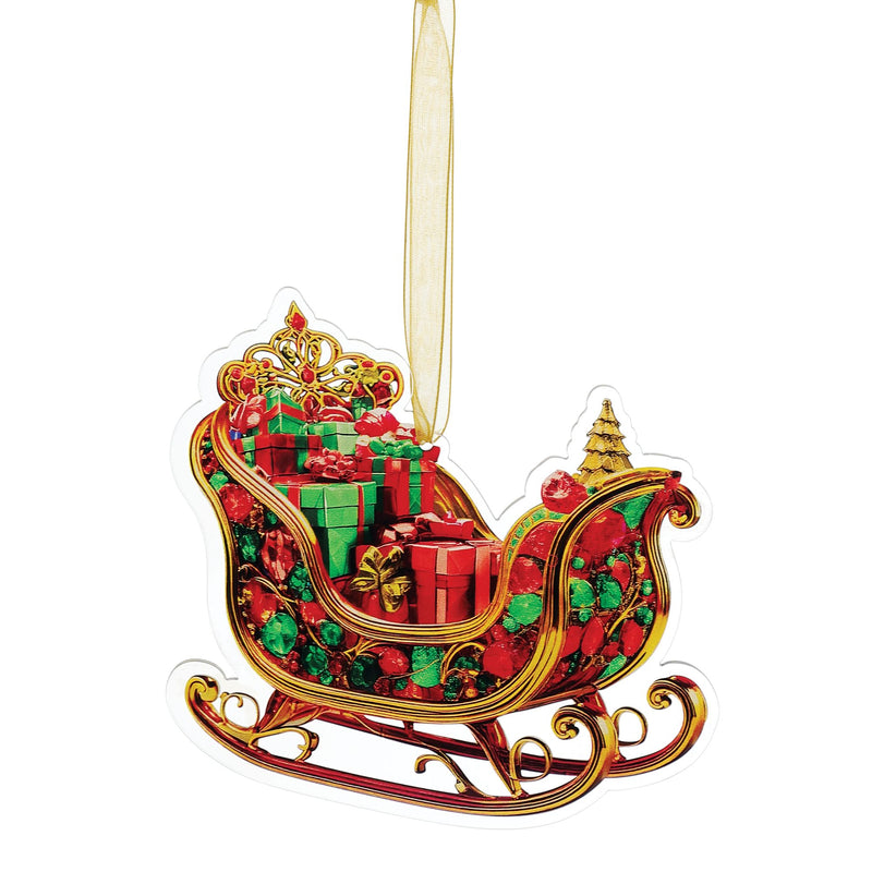 Sleigh Printed Orn, 3 Asst