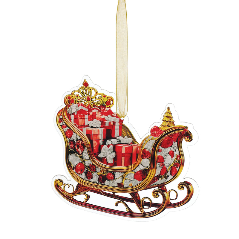 Sleigh Printed Orn, 3 Asst