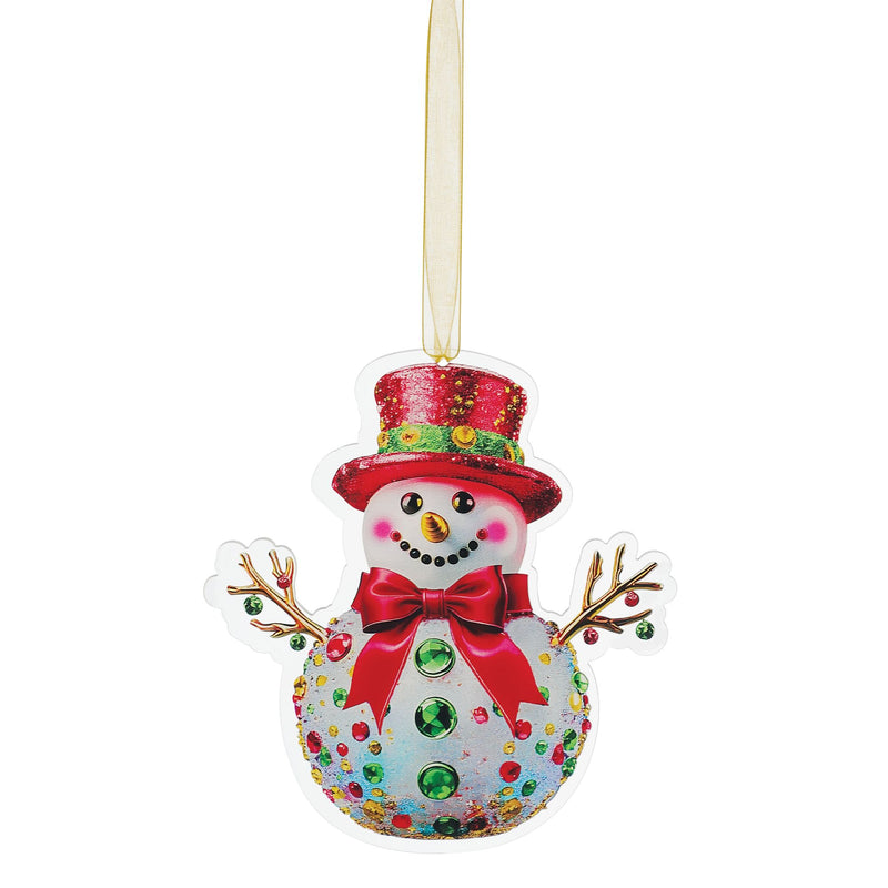 Snowman Printed Orn, 3 Asst