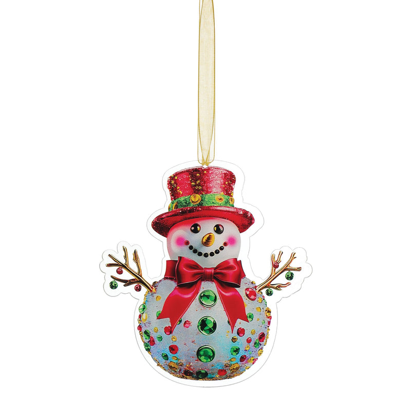 Snowman Printed Orn, 3 Asst