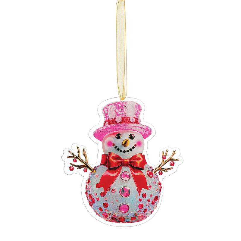 Snowman Printed Orn, 3 Asst