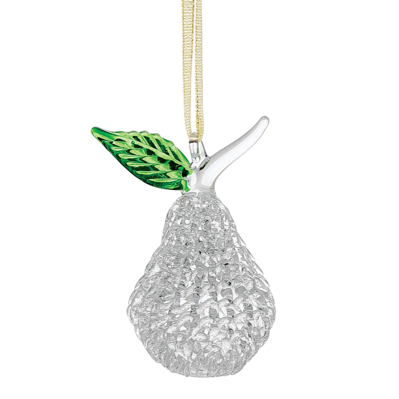 Spun Glass Pear Orn
