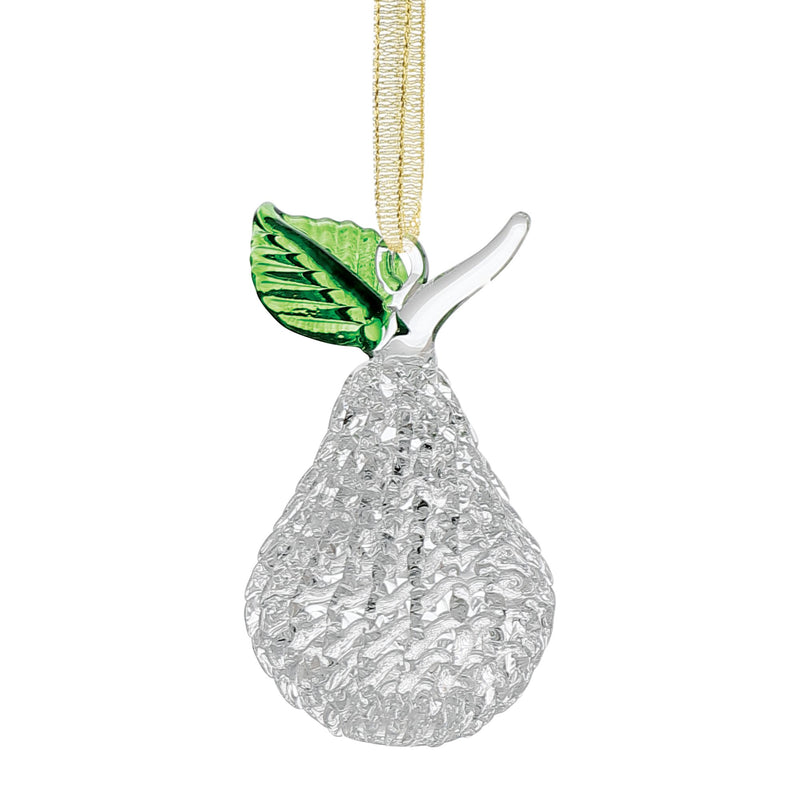 Spun Glass Pear Orn