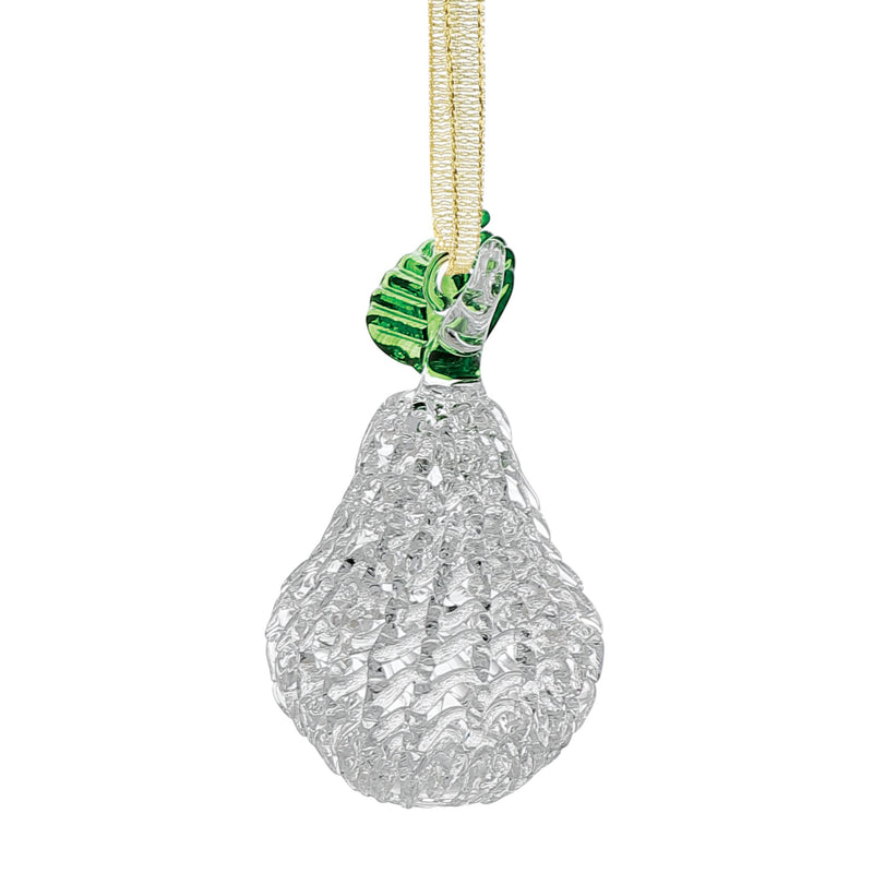 Spun Glass Pear Orn