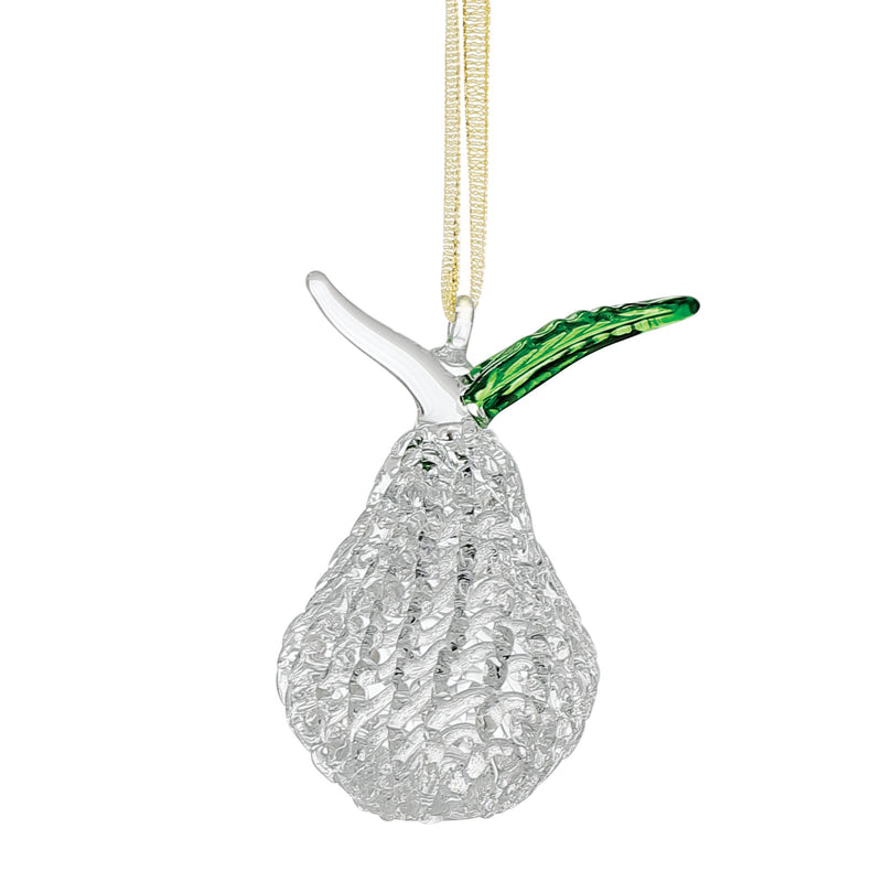 Spun Glass Pear Orn