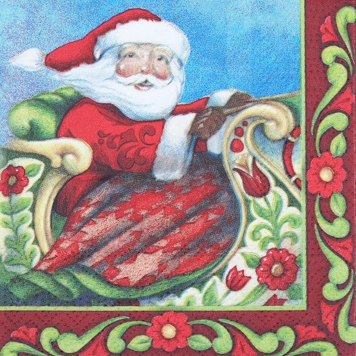 Santa in Sleigh Napkin