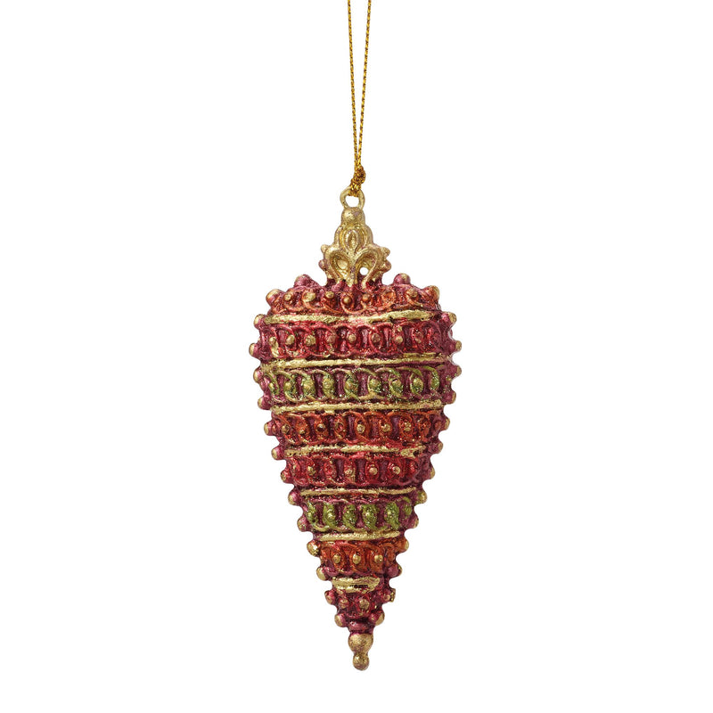 Crown Top Heart Orn Red