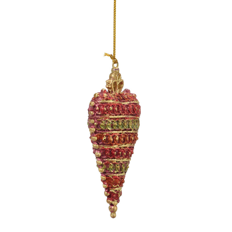Crown Top Heart Orn Red