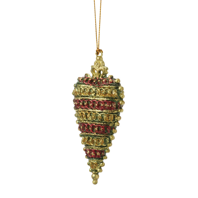 Crown Top Heart Orn Green