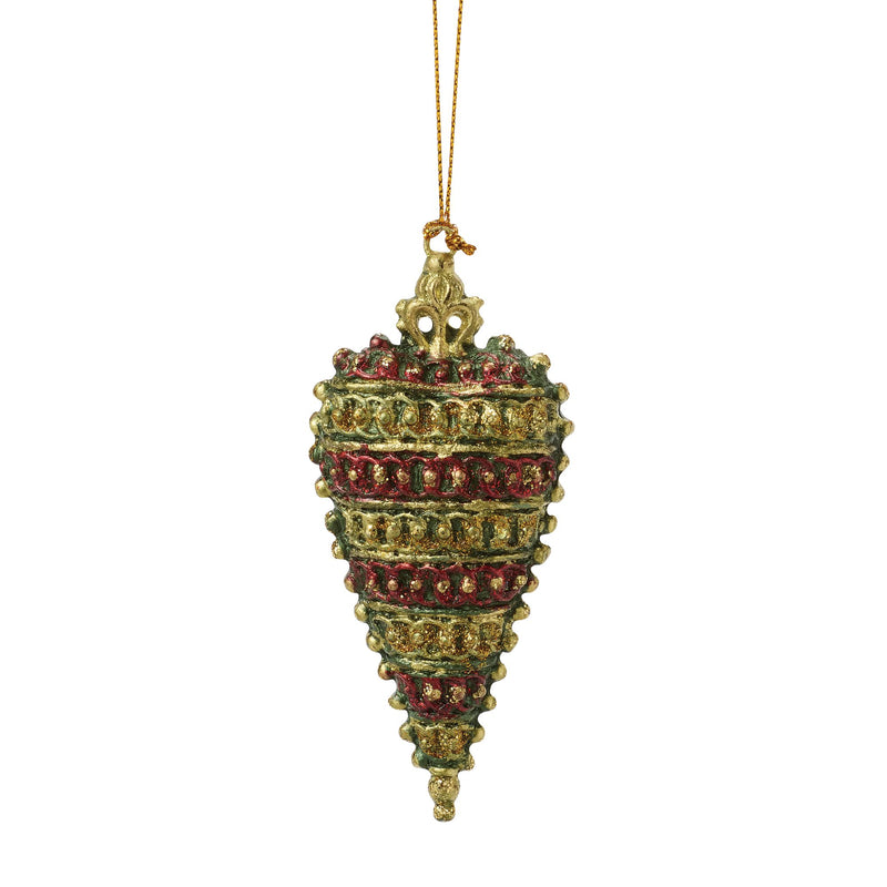 Crown Top Heart Orn Green