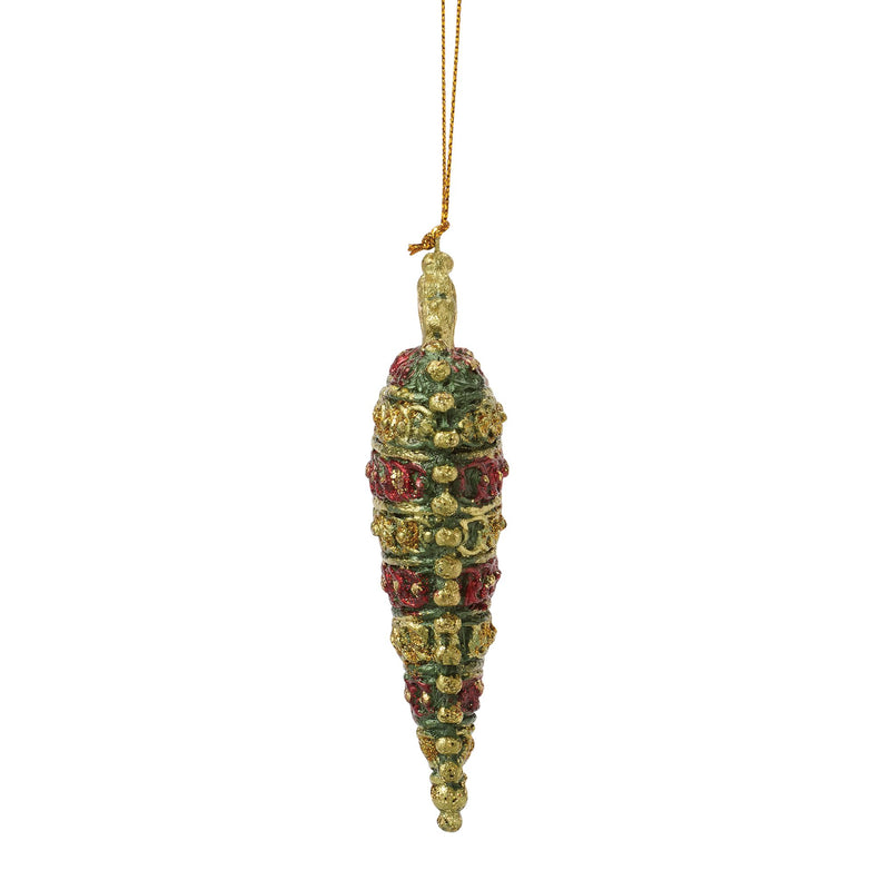 Crown Top Heart Orn Green