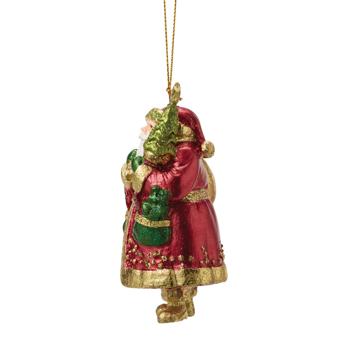 Santa Holding Tree Orn Red
