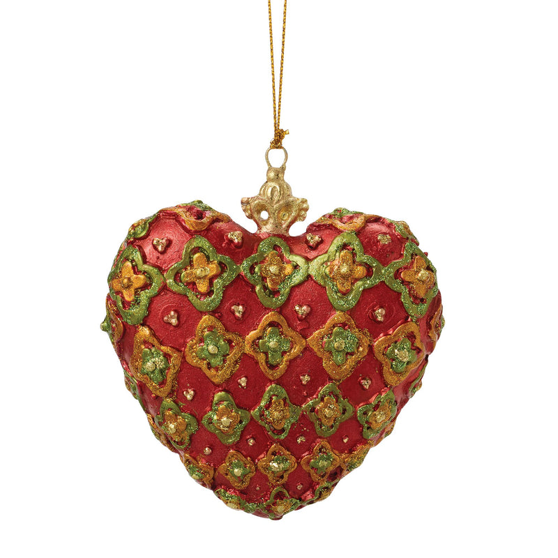 Classic Heart Orn Red