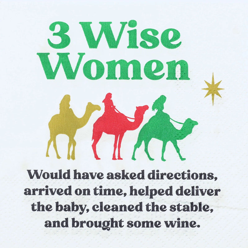 3 Wise Women Cocktail Napkin