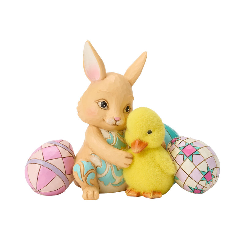Easter Bunny Hugging Duckling