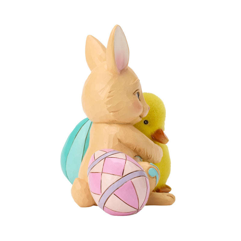 Easter Bunny Hugging Duckling