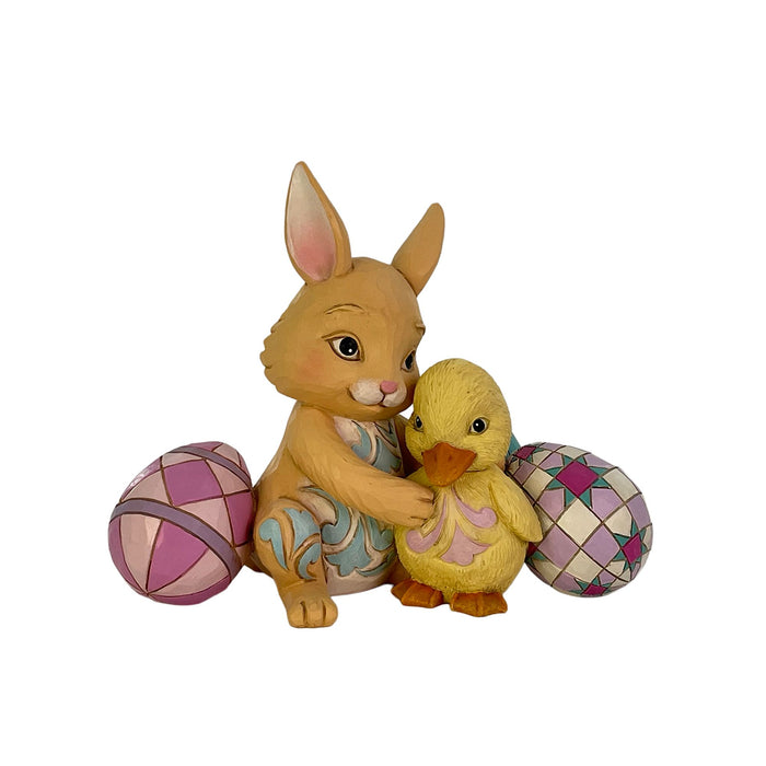 Easter Bunny Hugging Duckling
