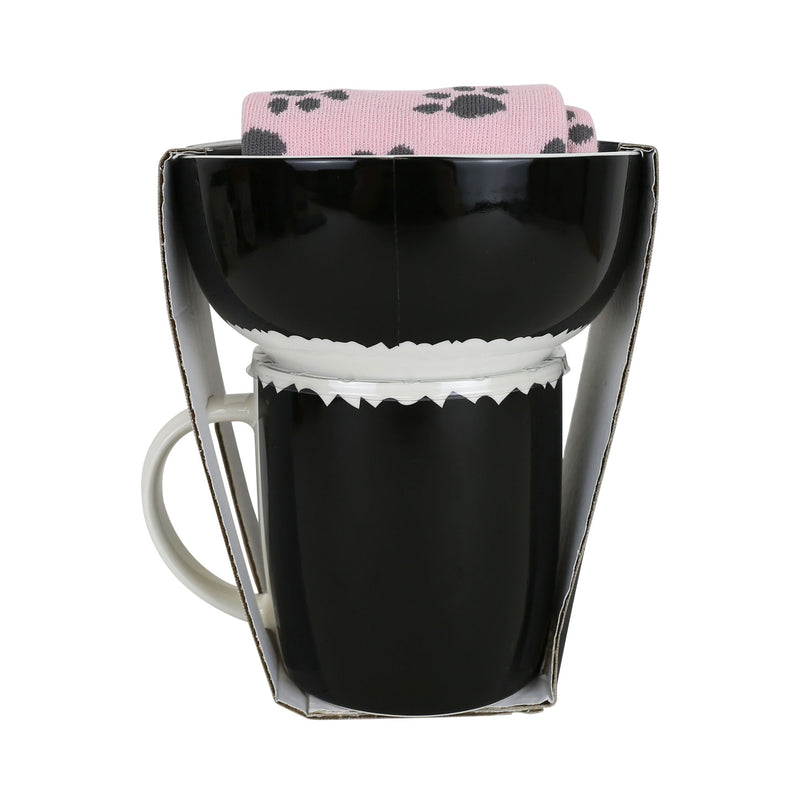 Mug Socks Bowl Cat Lover Set