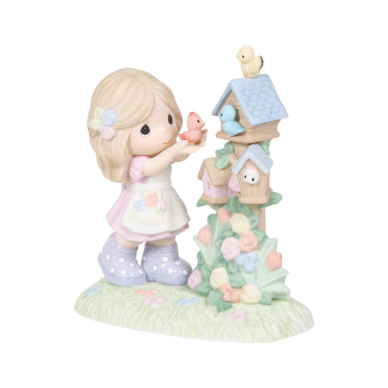 Girl with Birdhouses Figurine