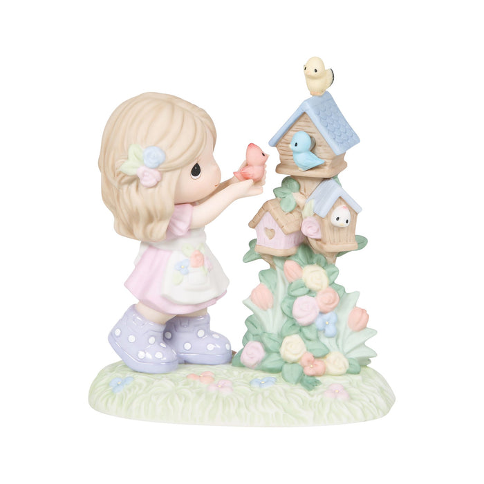 Girl with Birdhouses Figurine