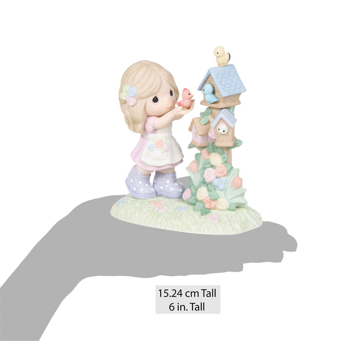 Girl with Birdhouses Figurine