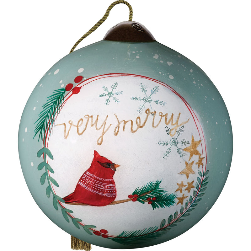 Cardinal w.Very Merry Ornament