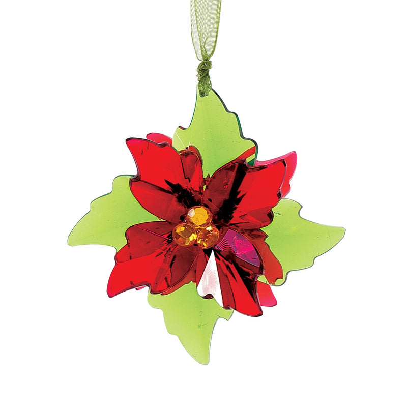 Mini Poinsettia Orn, 2 Asst