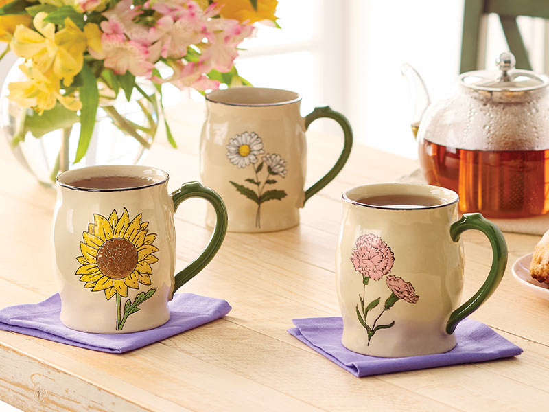 Our Name is Mud flower mugs